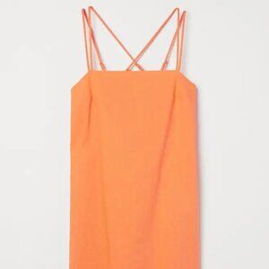 H&M Tangerine Linen Mini Dress